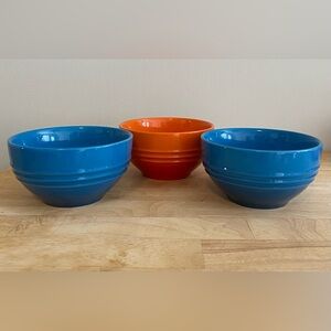 Le Creuset Cereal Bowls Set Of 2 Blue And Orange